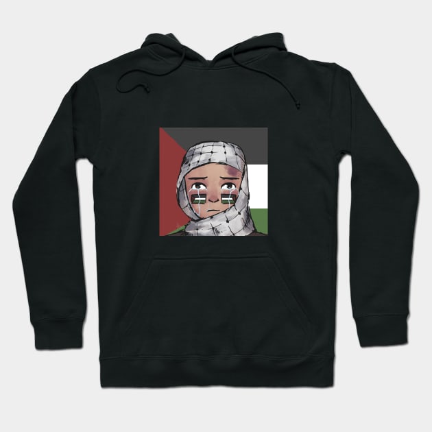 Free Palestine Illustration Hoodie by artsbyal